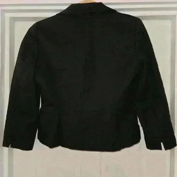 Anne Klein Womens Linen Cotton Blend Jacket Navy Size 8 - Picture 2 of 14